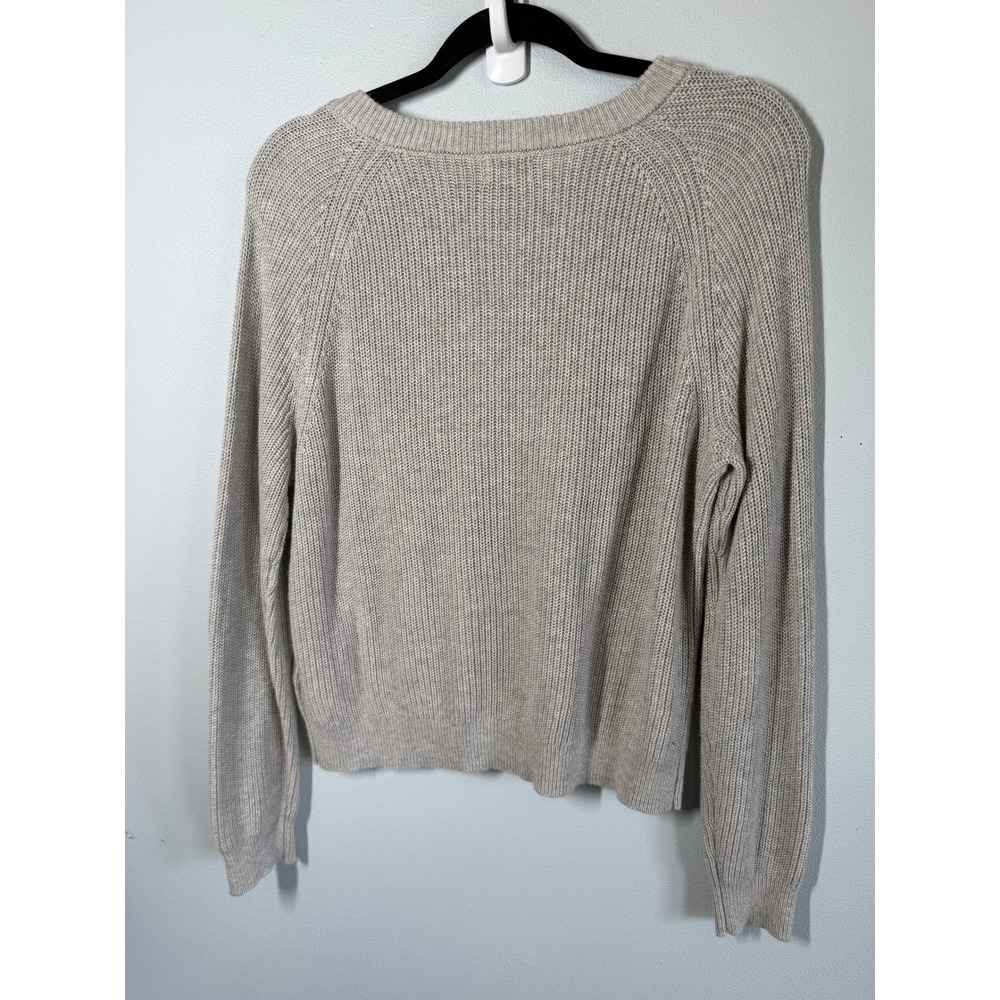 J.Crew Womens Heather Gray Ribbed Knit Button Shoulder Sweater Sz Small Pullover - Picture 2 of 10